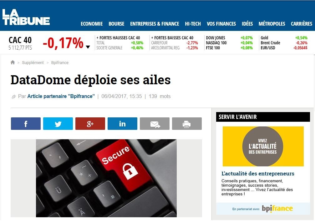DataDome déploie ses ailes sur La Tribune