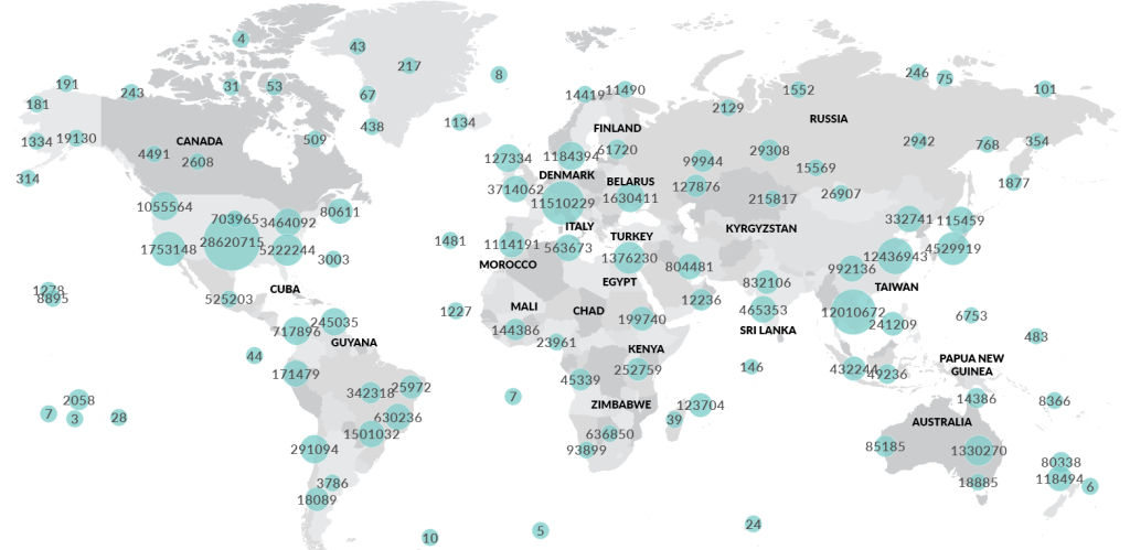 Credential Stuffing Map, Login Attempts Per Country