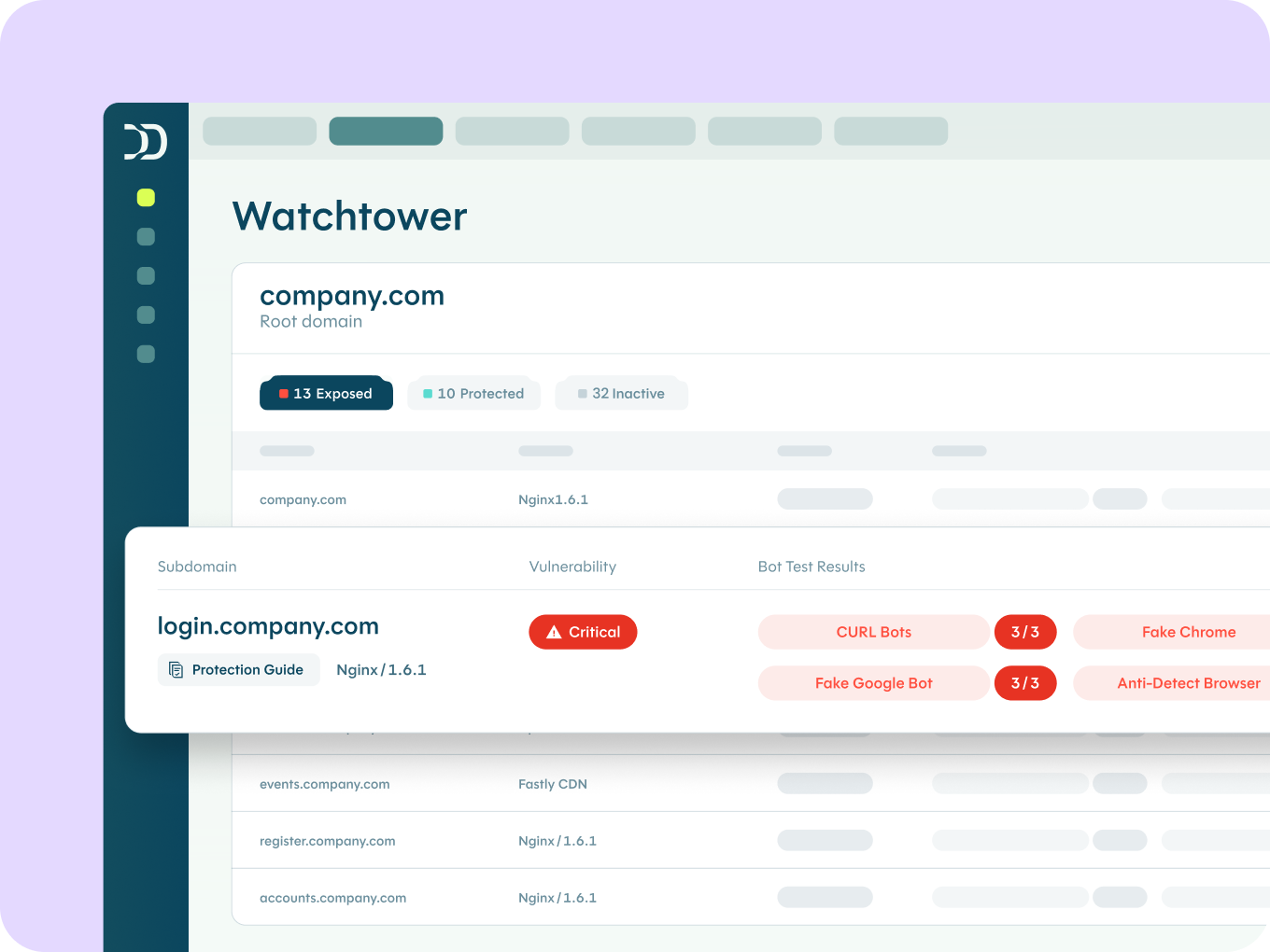 DataDome Watchtower   Automatically discover unprotected websites, apps, & APIs