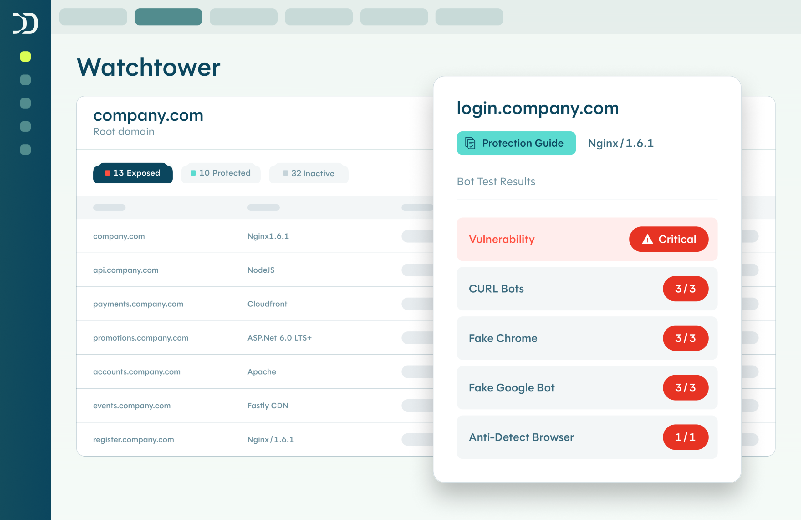 DataDome Watchtower   Automatically discover unprotected websites, apps, & APIs